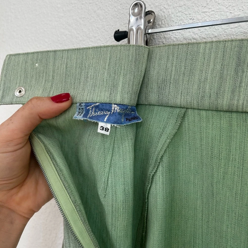 Rare 1980’s Thierry Mugler Sage Green Blazer Skirt Set - Picture 14 of 16